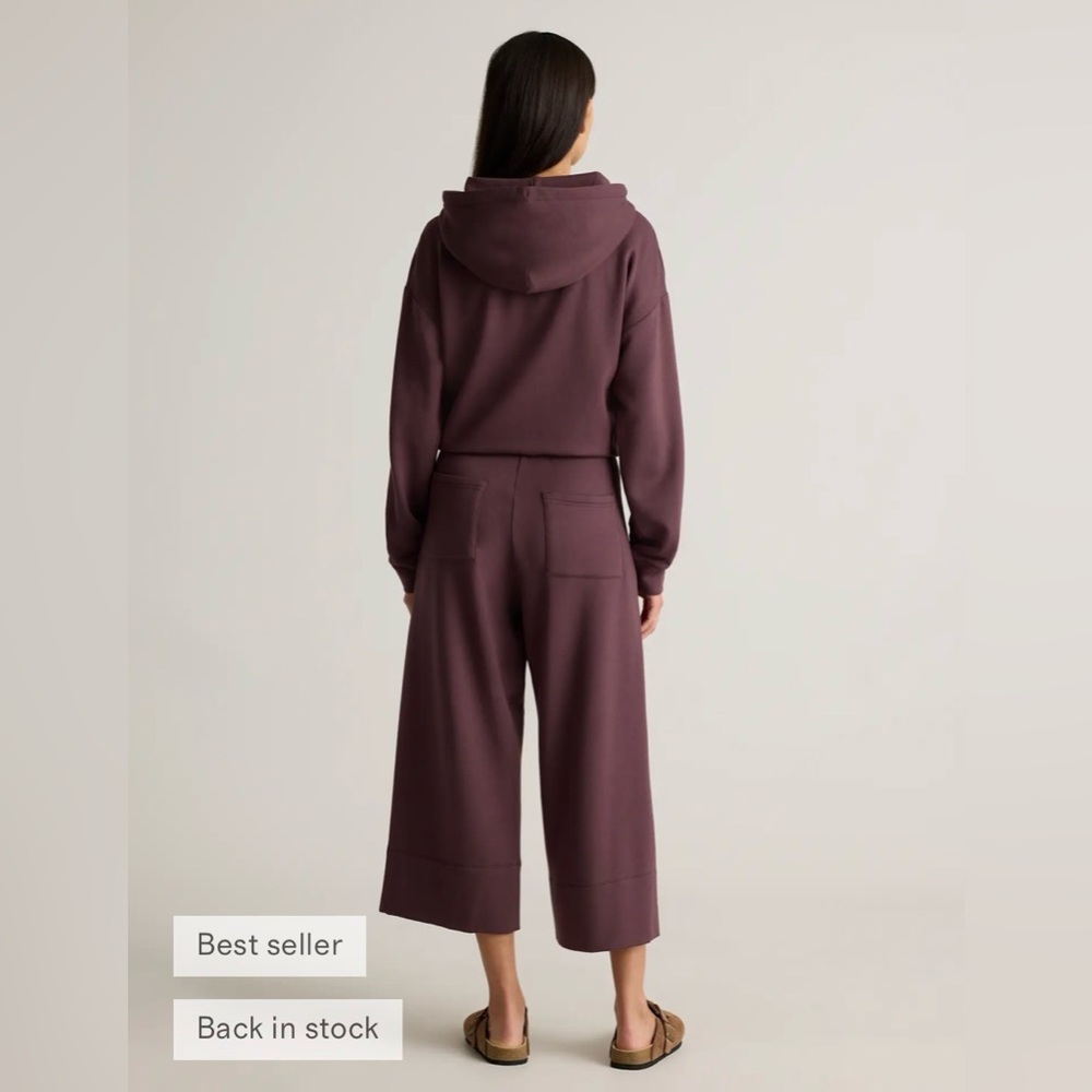 SuperSoft Fleece Cropped Wide Leg Pants - Picture 3 of 5